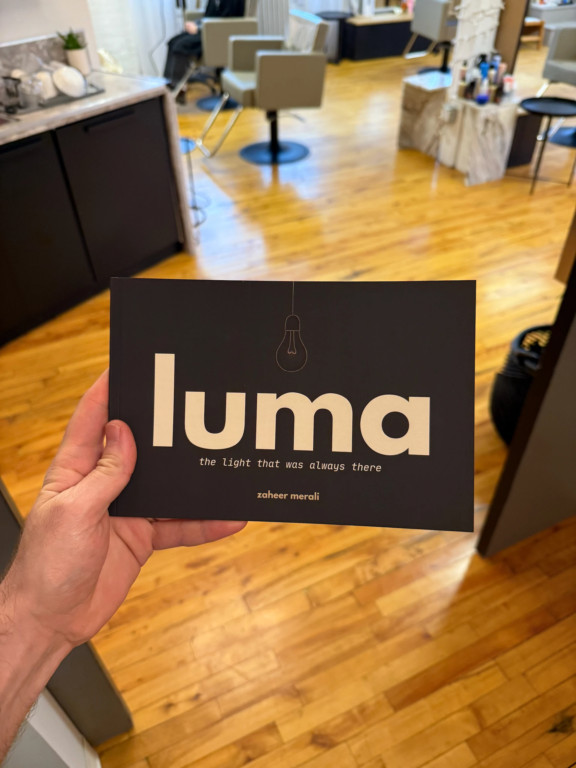 the luma cover, gold on charcoal